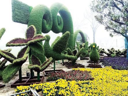 揚州五色草-“4·18”主會場氣膜館掃尾,五色草“萌物”太吸睛