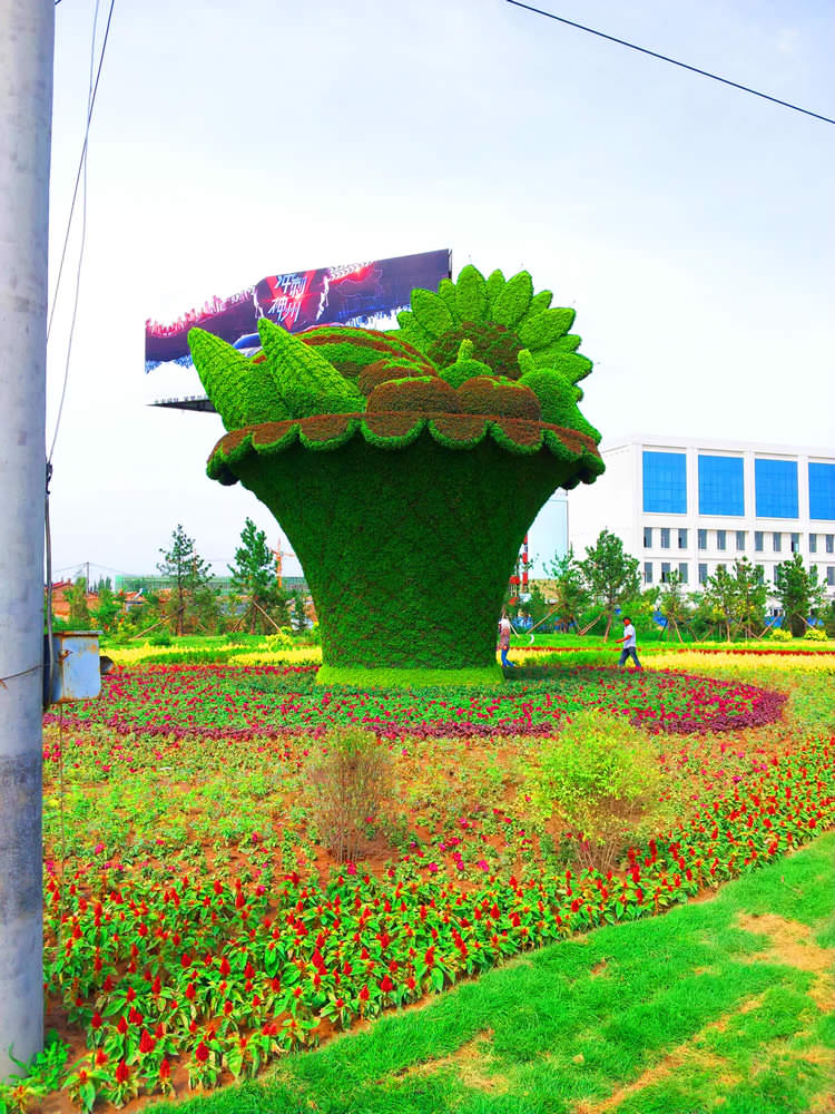 最新太陽供能的五色草立體花壇主題公園